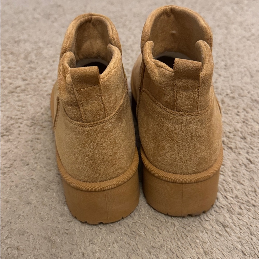 Tan Suede Platform Boots - Picture 2 of 7